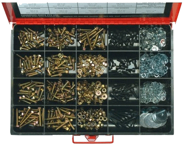 NUTS WASHERS & FASTENERS ASSORTMENT CHAMPION MASTER KIT 8mm BOLTS 508 Pieces 